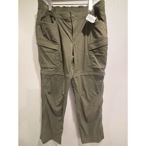 REI CoOp Sahara Convertible Pants Womens 12P Green Cargo Utility Outdoor Hiking